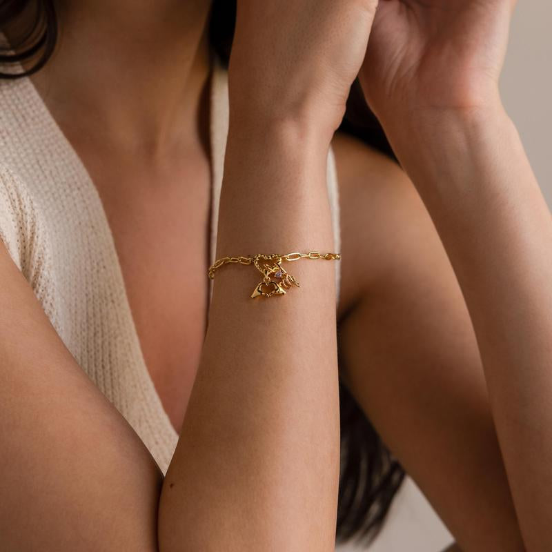 Dainty 18K Gold Plated Heart Hand Charm - Perfect Couples Jewelry & Gift for Her
