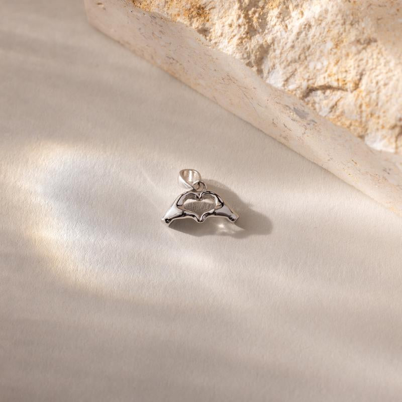Dainty 18K Gold Plated Heart Hand Charm - Perfect Couples Jewelry & Gift for Her